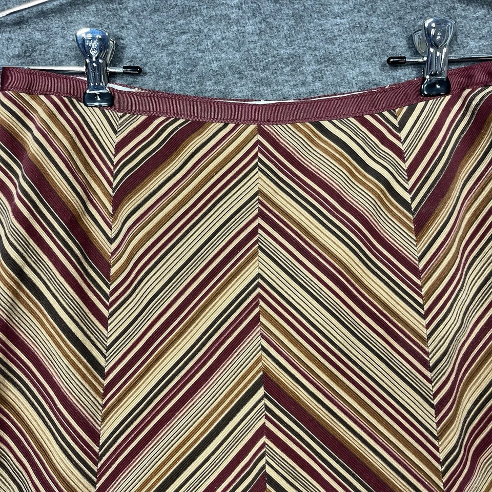 Falda Halógena Pana Y2K Talla 0 Borgoña Marrón Rayas Línea A Boho Años 70 Inspirar Foto 4 de 4