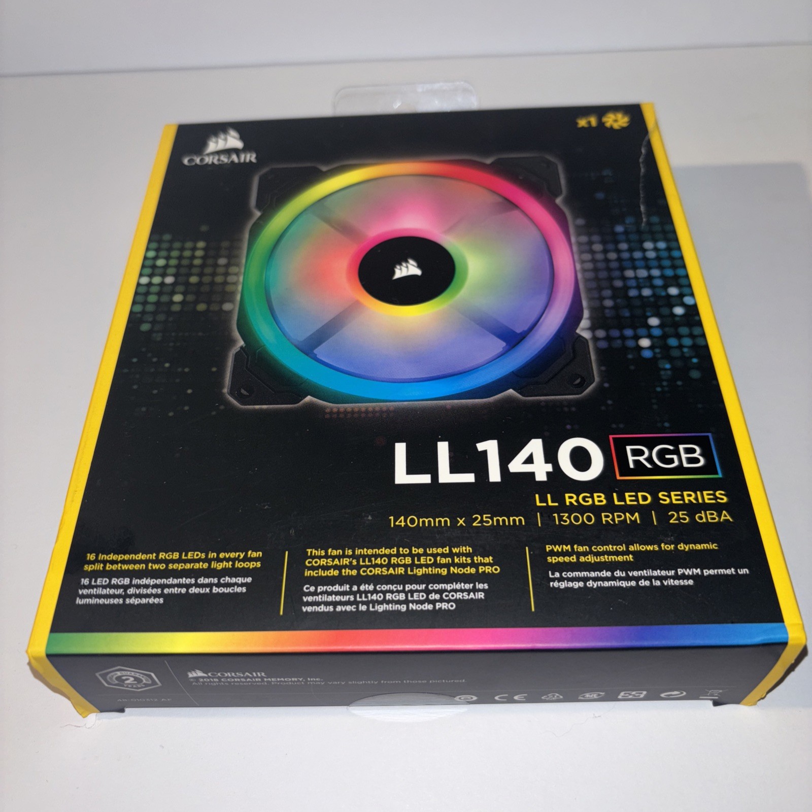Corsair LL Series LL140 RGB 140mm Dual Light Loop RGB LED PWM 1 Fan Pack NEW!. Available Now for $44.77