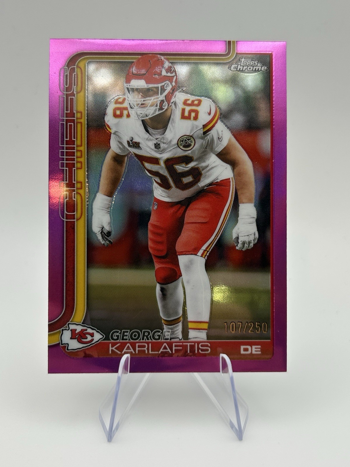 2025 Topps Chrome George Karlaftis Pink Refractor /250
