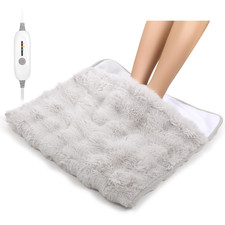 Faykoncen Electric Foot Warmer Luxury Faux Fur Heating Pad For Feet Pain Relief