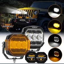 AUXBEAM Pickup Truck 5" LED Driving Fog Pods Side Shooter w/ DRL Turn Signal