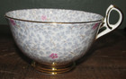 Old Royal Teacup Tea Cup & Saucer Gray Chintz Cherry Pink Blossom England — photo 4