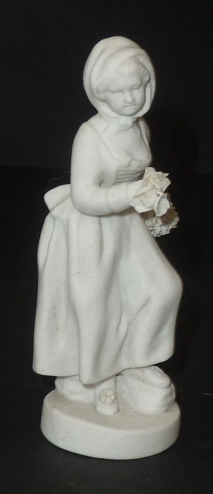 ancienne statue demoiselle jeune fille en biscuit Sèvres ? non signée - Photo 3/4