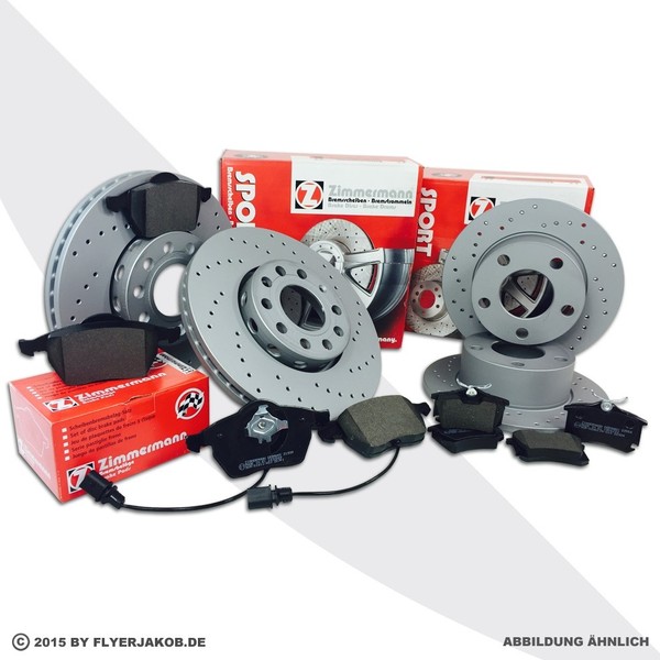 Zimmermann Bremsen Sport Bremsscheiben BeläGe FüR Seat Skoda VW Vorne Hinten-image