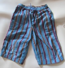 Hanna Andersson Capri Pants Youth 120 Blue Stripe Drawstring Reinforced Knees