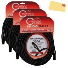 ClearTone 30-Foot Studio Smart Professional Grade Microphone Cable - 3 Pack