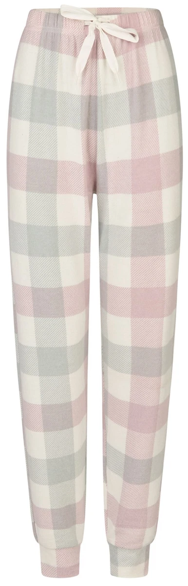 JasGood Damen Karierte Schlafanzughose Lang – Weiche Pyjamahose Mit Taschen S-XXL