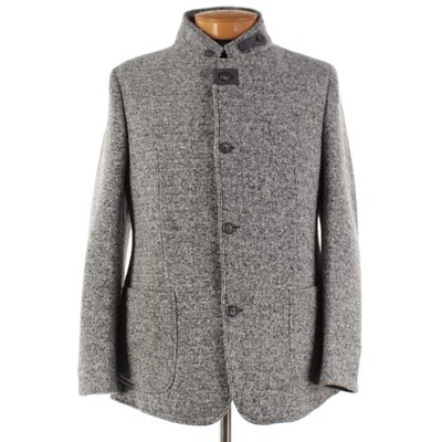 Bugatti NWT Polyester Blend Knit Jacket Size 42R In Gray Melange