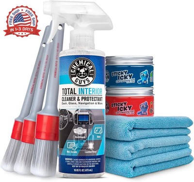 Chemical Guys Car Cleaning Kit Interior 9-Piece - Total Interior Cleaner, Sticky