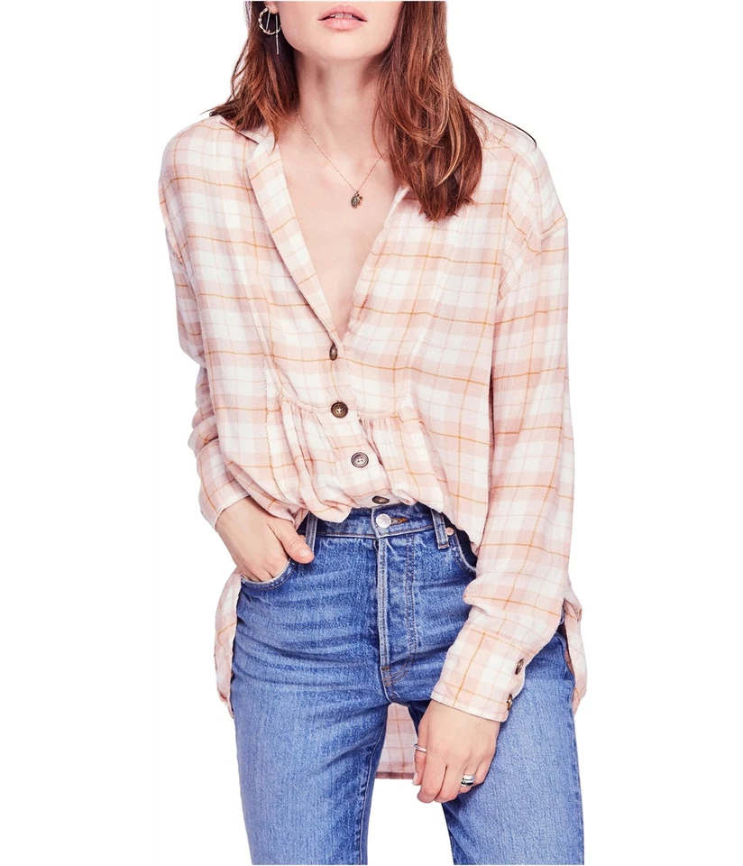 Camisa abotonada Free People All About The Feels para mujer, rosecombo, S