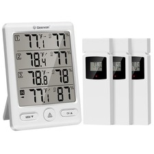 Indoor Outdoor Thermometer Wireless with 3 Remote Sensors, Digital Hygrometer
