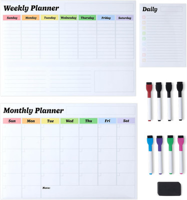 Amazon Basics 3Er-Pack Magnetisches Whiteboard-Set Mit Abwischbarer Oberfläche F