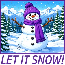30 Custom Purple Let It Snow Art Personalized Address Labels
