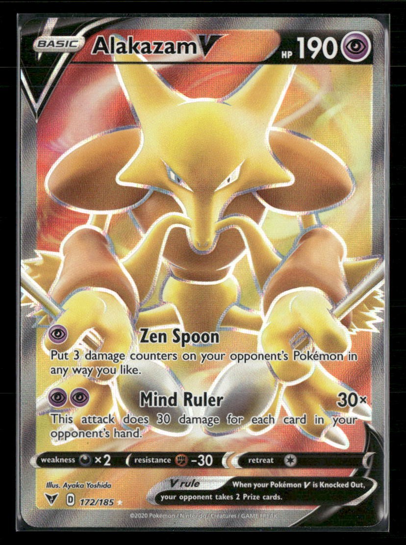 Alakazam V 172/185 Ultra Rare Vivid Voltage Pokemon Holo Near Mint