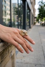 Kurt Geiger Eagle Ring Size 9 Gold Pave Cryst...