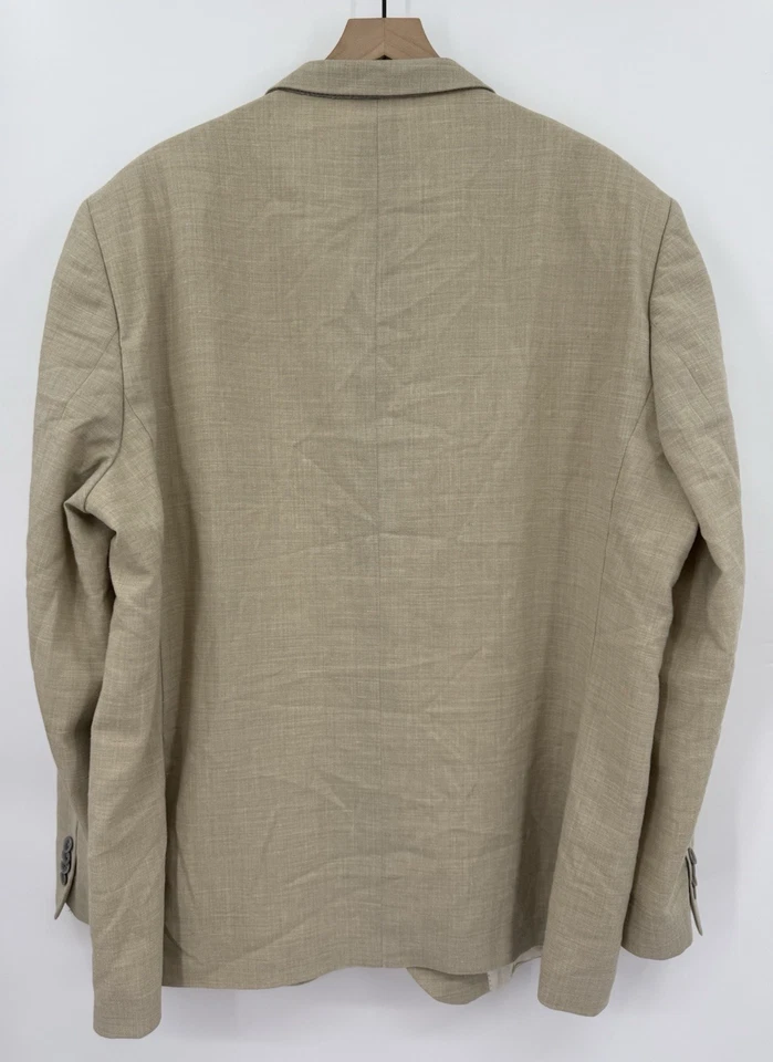 Jack Victor Blazer Hombre 50L Beige Lana Lino Abrigo Deportivo Chaqueta Dos Botones Foto 3 de 4