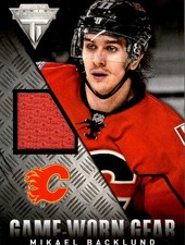 2013-14 Panini Titanium Game Worn Gear #GGMBA Mikael Backlund Jersey - HKY