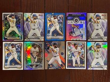 Jackson Chourio Milwaukee Brewers 10 Card Lot Bowman/Finest