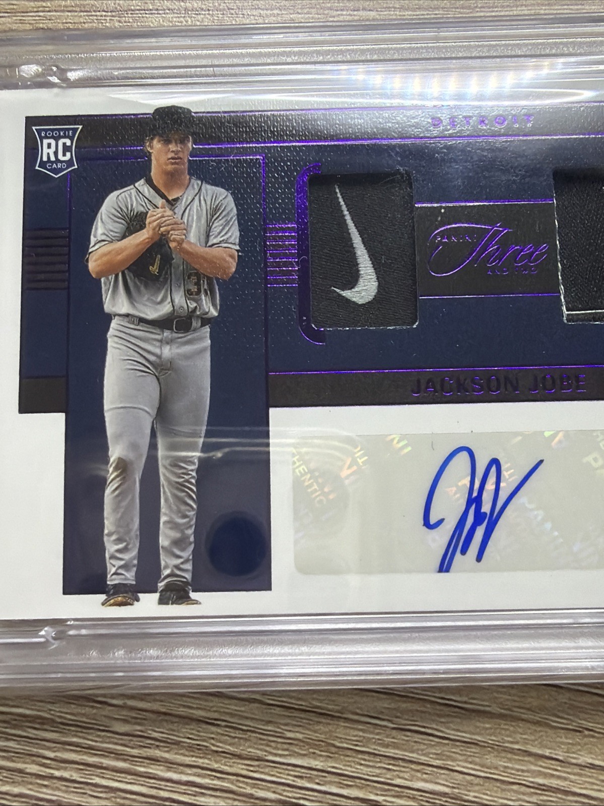 2023 Three and Two JACKSON JOBE RC DUAL JSY AUTO DUAL NIKE SWOOSH💎2/2 🔥PSA 8💎 view 7