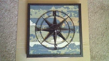 Compass Wall Art (handcrafted wood & steel) 18" x 18"