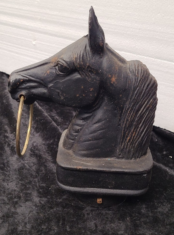 Vintage Cast Iron Horse Head Hitching Post Topper 10.5" High