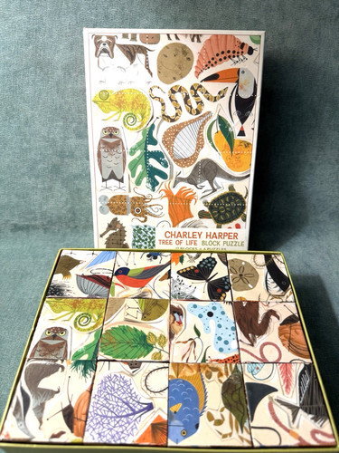 CHARLEY HARPER Block Tree of Life Block Puzzle by Pomegranate Kids EUC Bugs Bird
