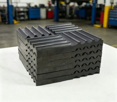 Solid Rubber Auto Lift Block Pad Set Of 6 6.6x6.6x0.7in Vibration Isolation Pad