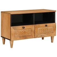 Tv-SchräNk Hellbraun 70 X 33 X 46 Cm Massives Mangoholz