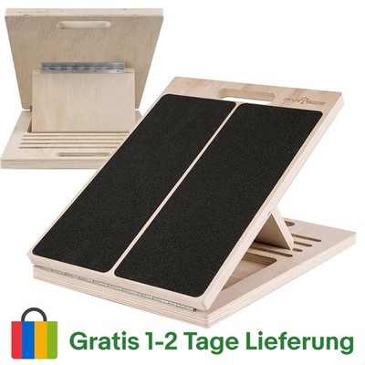 5 Winkeln Holz Wadendehner Schrägbrett, Verstellbar Slant Board Yoga Sport