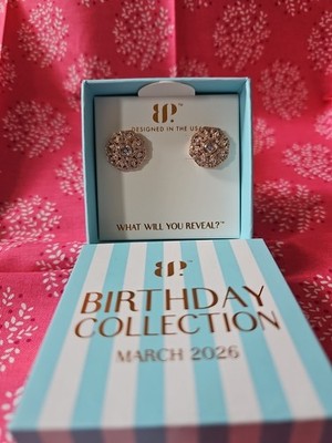 Ring Bomb Party March Birthday Earrings ER13743 ''For Keeps'' Rose Gold/...