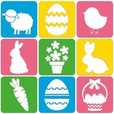 27 PCS Easter Drawing Stencils For Kids 8 Inches Reusable Large Chalk Template