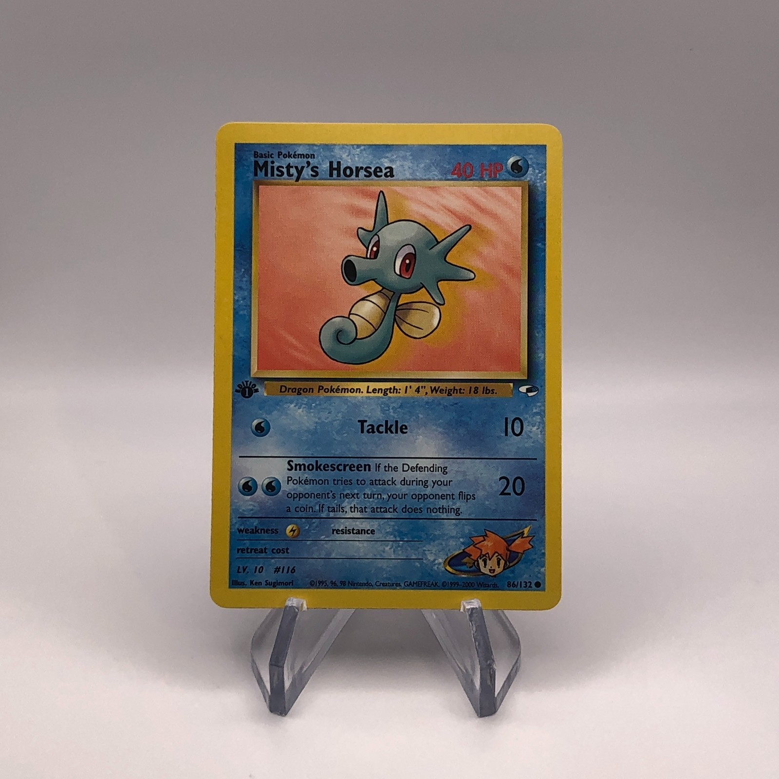 Pokemon 1st Edition Gym Heroes - Misty's Horsea 86/132 - Common - NM/LP