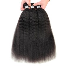 PIDIAUE 12A Kinky Straight Human Hair Weave Bundles