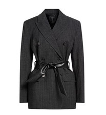 Rag  Bone Virginia Belted Black Double Breasted Blazer No Belt - Size Small