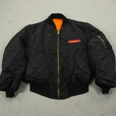 Alpha Industries Jacket Men XL MA-1 Bomber Broken Arrow Reversible Flyers Orange