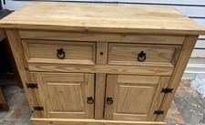 Solid Pine 2-Drawer Sideboard  105cm Wide 47cm Depth  85cm High