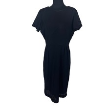 Vintage 1960s Little Black Dress Textured Scalloped Cloque Wiggle ILGWU - AS IS