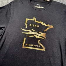 Sitka Gear T-shirt Men’s Large Black Camo Hunting Minnesota Soft