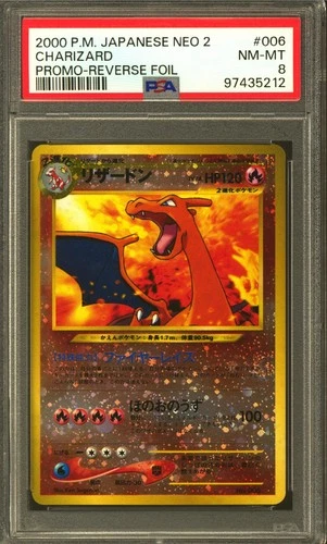 Pokemon Neo Discovery Japanese Premium File Reverse Holo Foil Charizard PSA 8