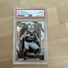 2024 Panini Select Brock Bowers Silver Prizm Die-Cut Rookie PSA 10 🔥 Raiders