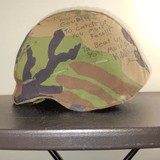 Genuine U.S. Military PASGT M-9 Made with Kevlar Woodland Camouflage Helmet