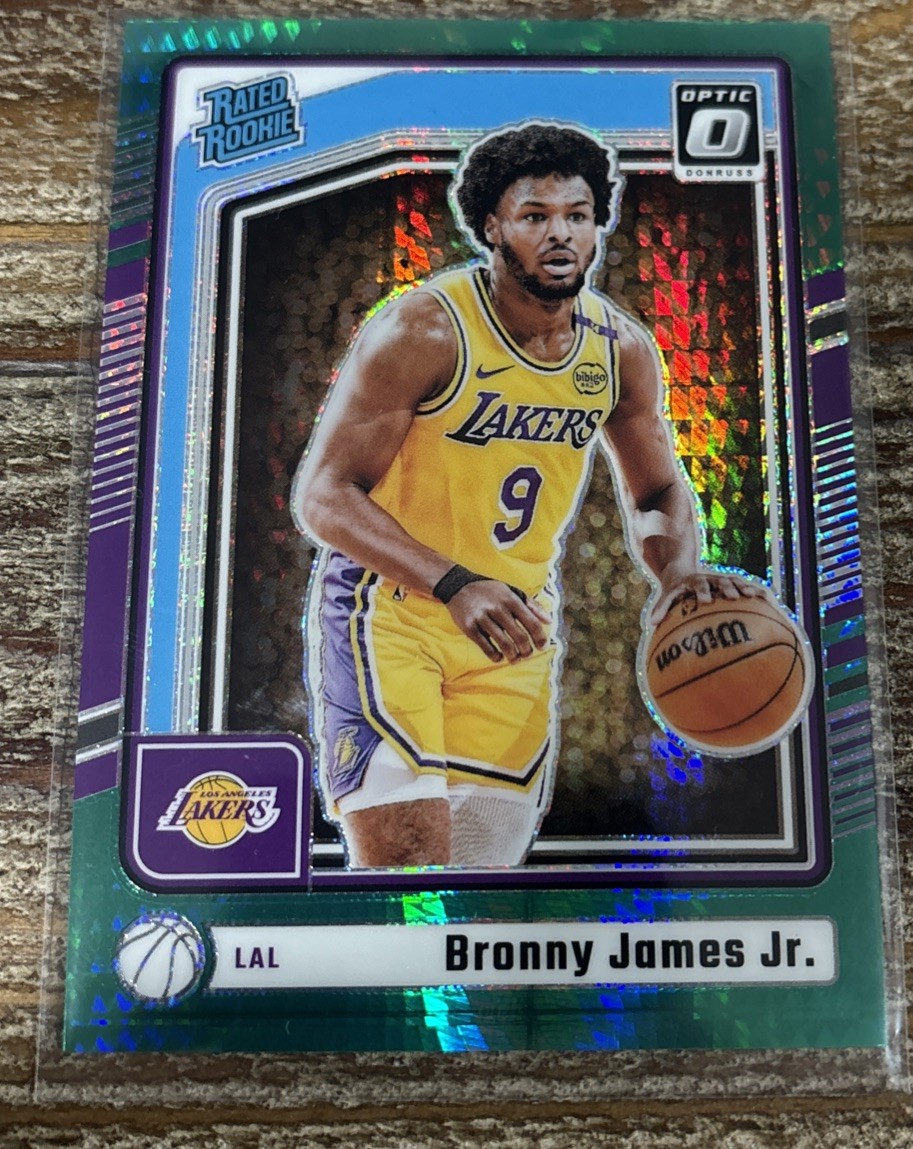 2024-25 Panini Donruss Optic Bronny James Green Hyper /249 #282 RC LAKERS