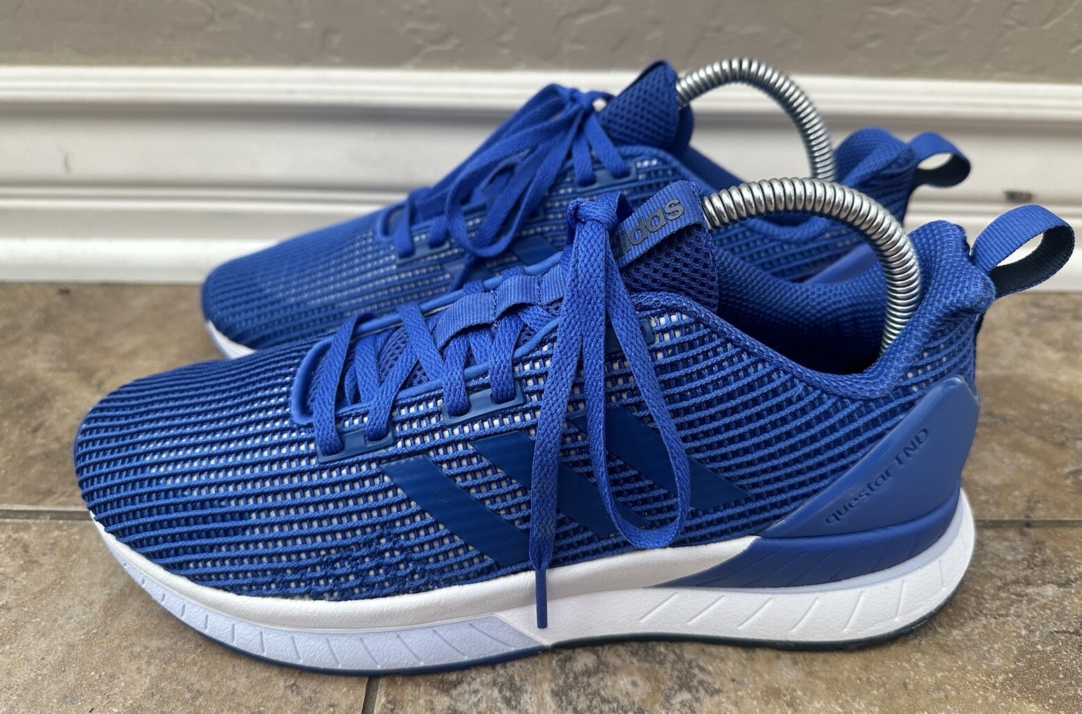NEW MENS 10 ADIDAS QUESTAR TND LOW TEXTILE TRAINERS SNEAKERS ROYAL  BLUE image 2