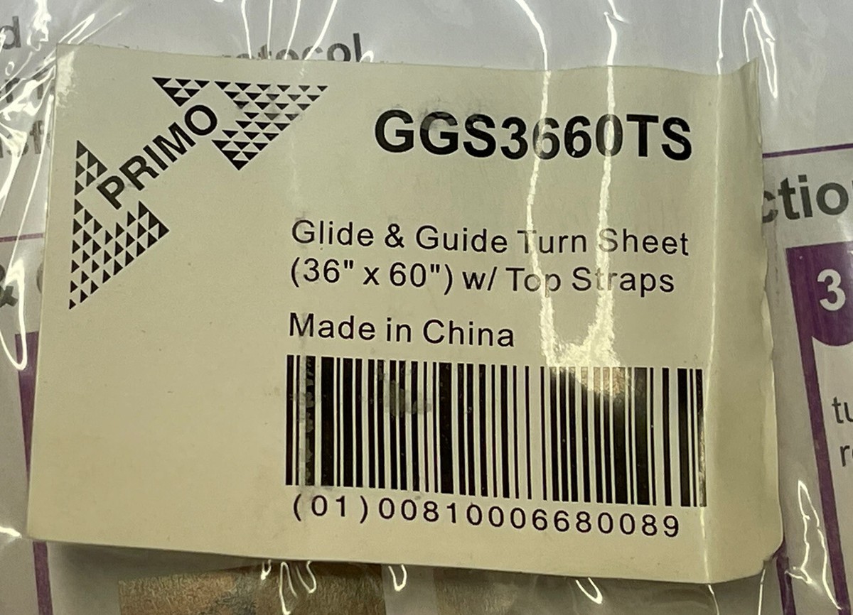 Primo Glide & Guide Turn System Sheet CGS3660TS Bariatric Reduces