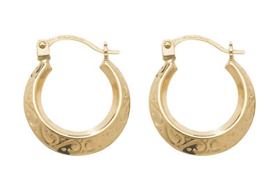Boucles D'oreilles Créoles En Or 9 Carats (375/1000) - 15x15mm - Pour Femme - Neuf Avec étiquettes
