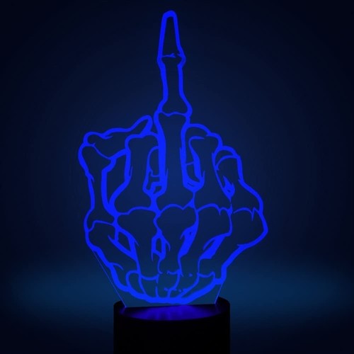 3D Skeleton Hand Creative Night Light 7 Colour Changing Touch Bedroom Table Lamp - Picture 7 of 10