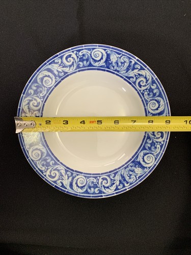 Vista Alegre Figuras Blue Tile Scroll Wide Rim Soup Salad Bowl Set of 2 Portugal - Picture 6 of 12