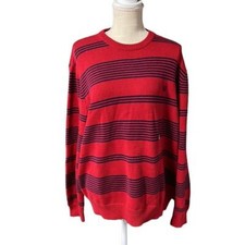 NWT Chaps The Original Crewneck Striped Sweater Red Blue Mens Size XL