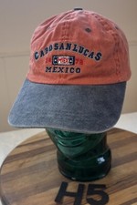 CABO SAN LUCAS MEXICO HAT ORANGE/BLACK STRAPBACK ADJUSTABLE VERY GOOD COND  H5