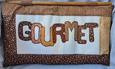 GOURMET Patchwork Plush Floral Fabric Kitchen Wall Hanging Sign